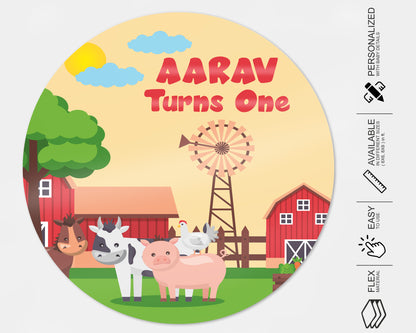 Farm Theme Round  Backdrop