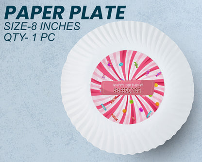 Candy Theme Party Cups and Plates Combo