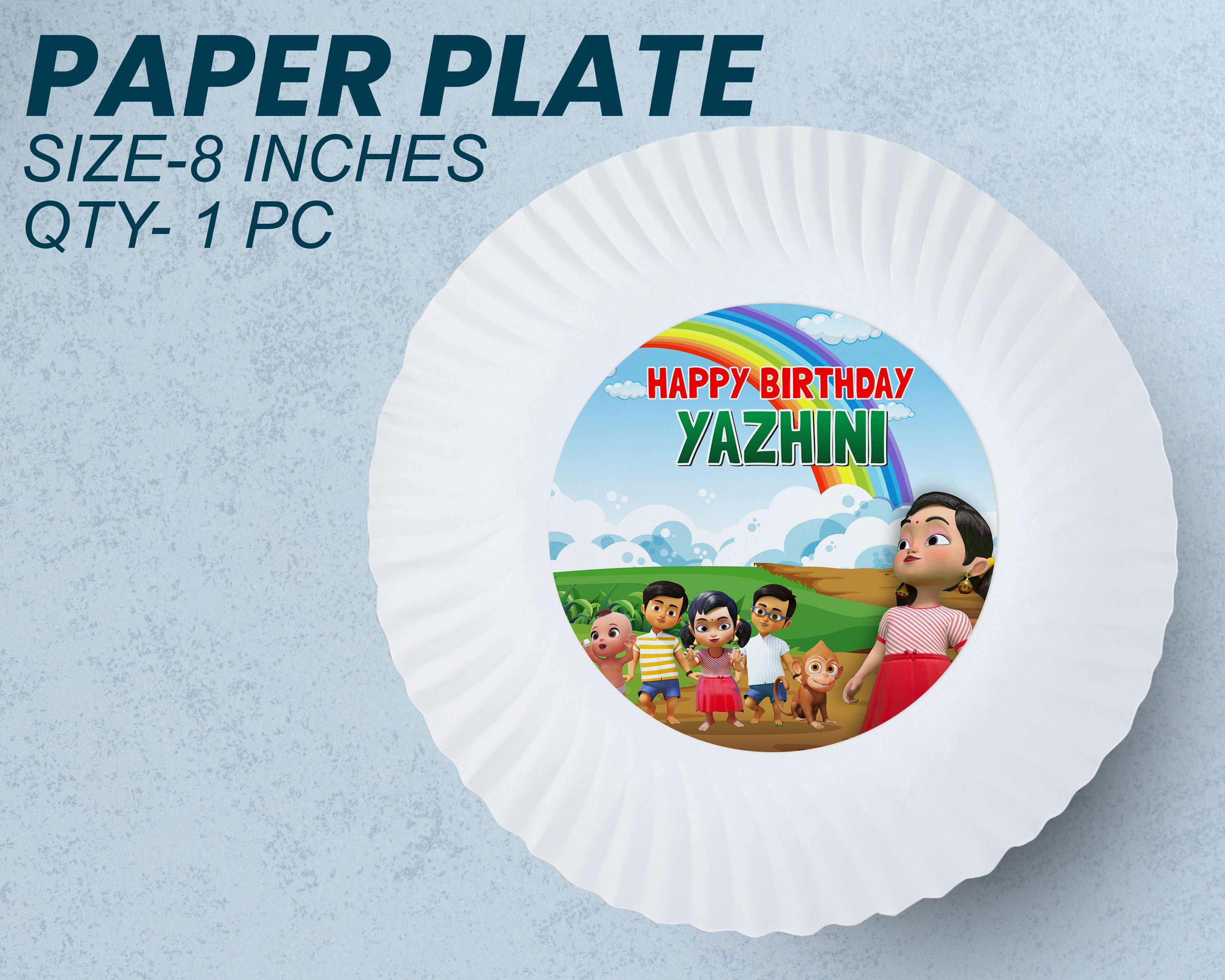 Chutti Kanamma Theme Party Cups and Plates Combo