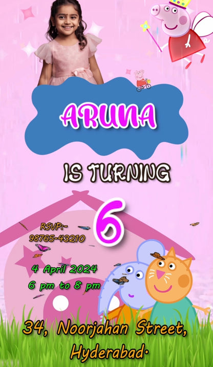 Peppa Pig Theme E-Video Invite