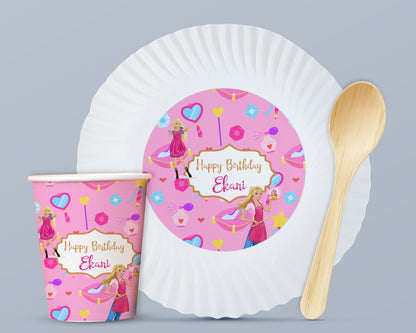 Barbie Theme Party Cups and Plates Combo