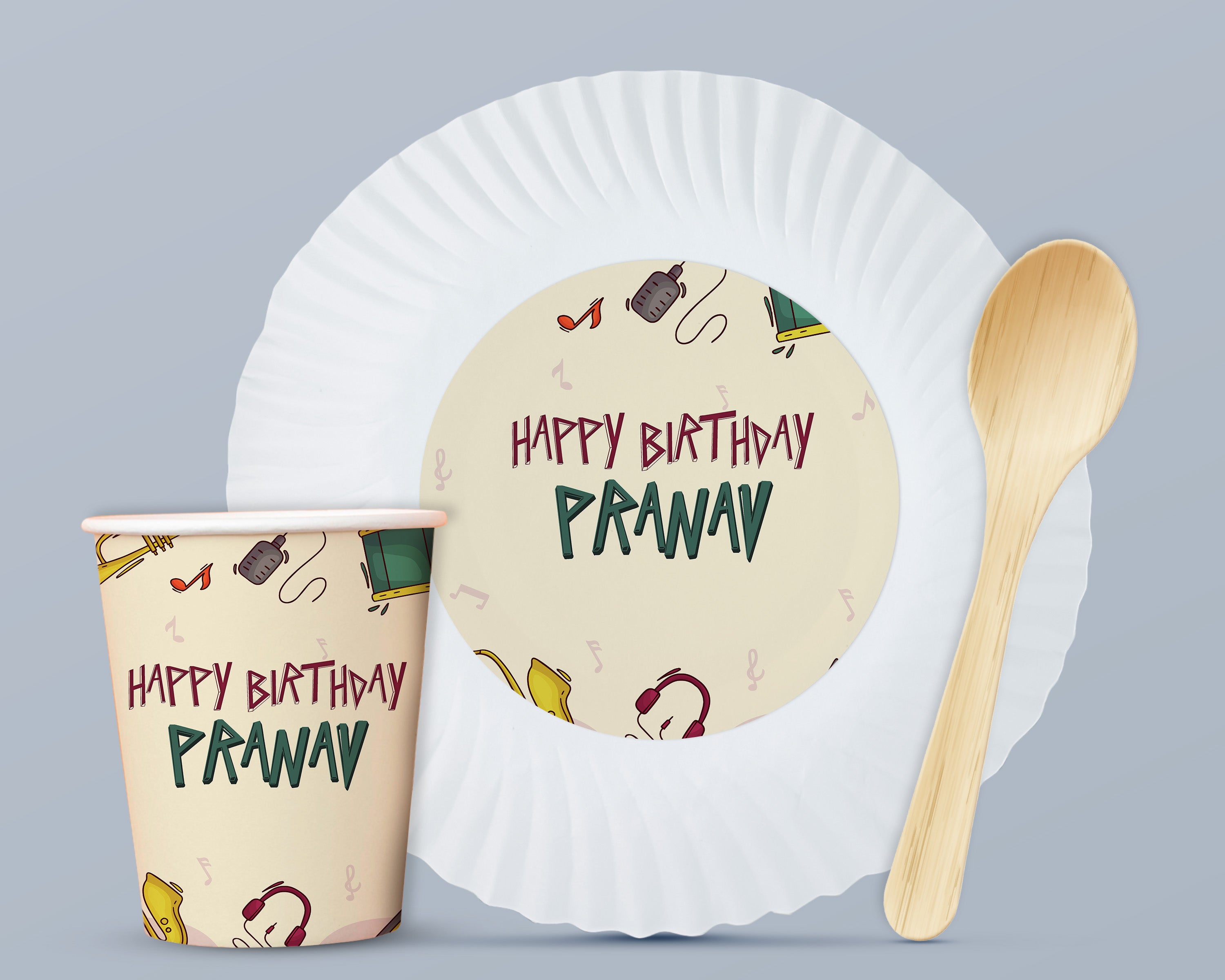 Music Theme Party Cups and Plates Combo