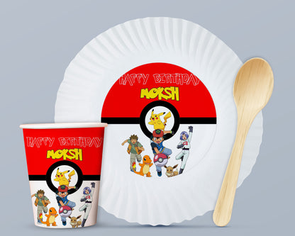 Pokemon Theme Party Cups and Plates Combo