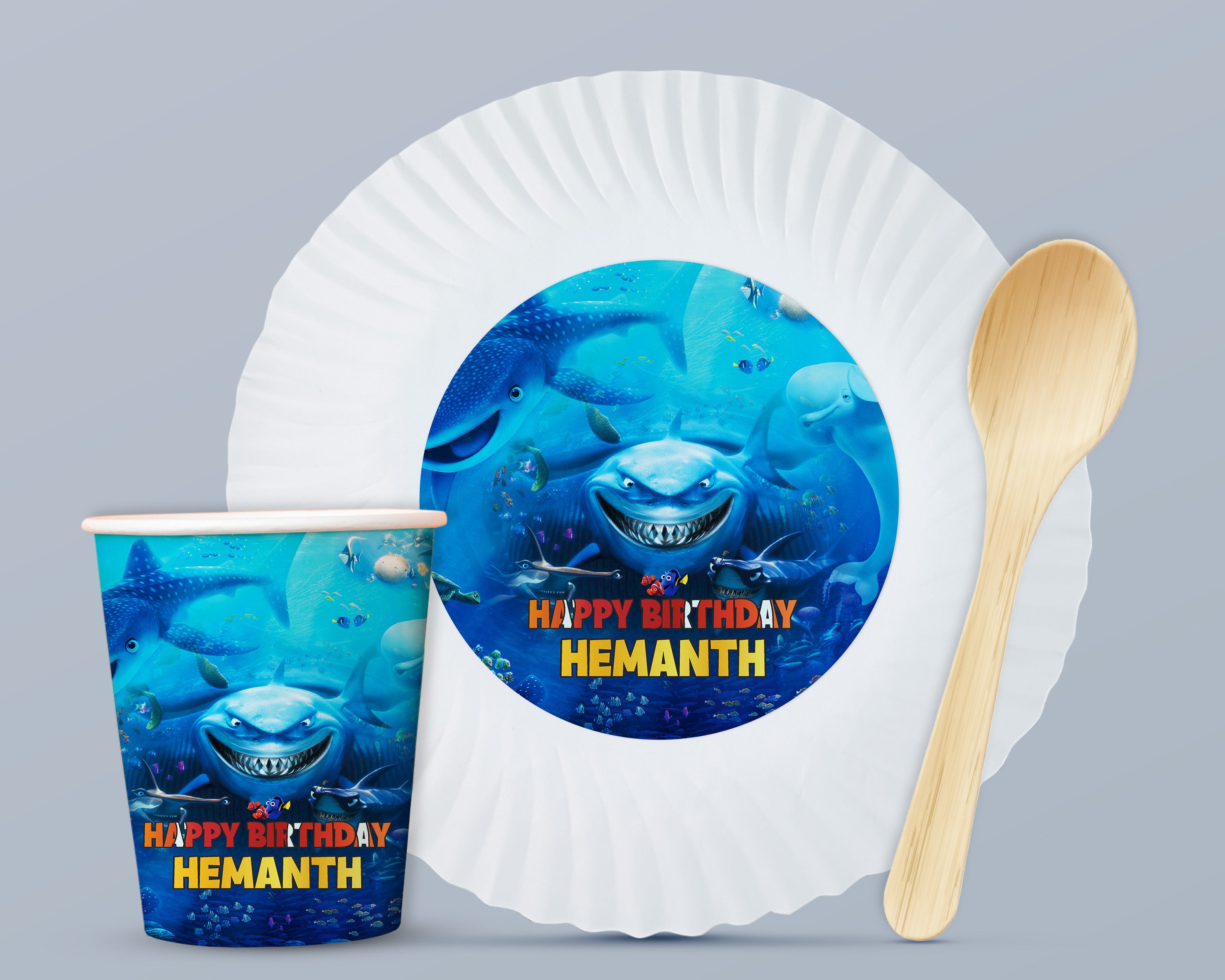 Nemo and Dory Theme Party Cups and Plates Combo