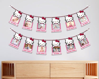 Hello Kitty Theme 12 Months Photo Banner