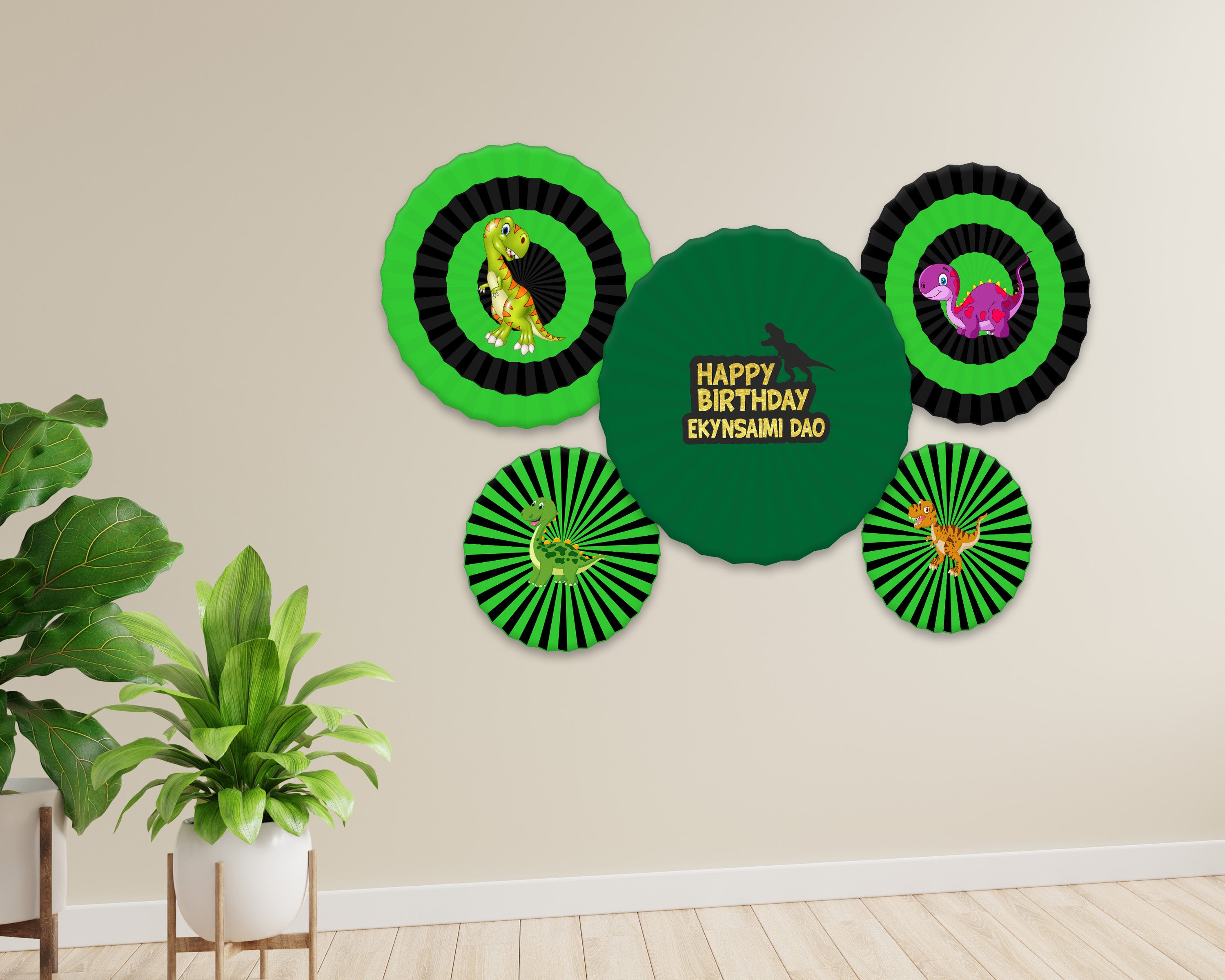 Dinosaur Theme Paper Fan