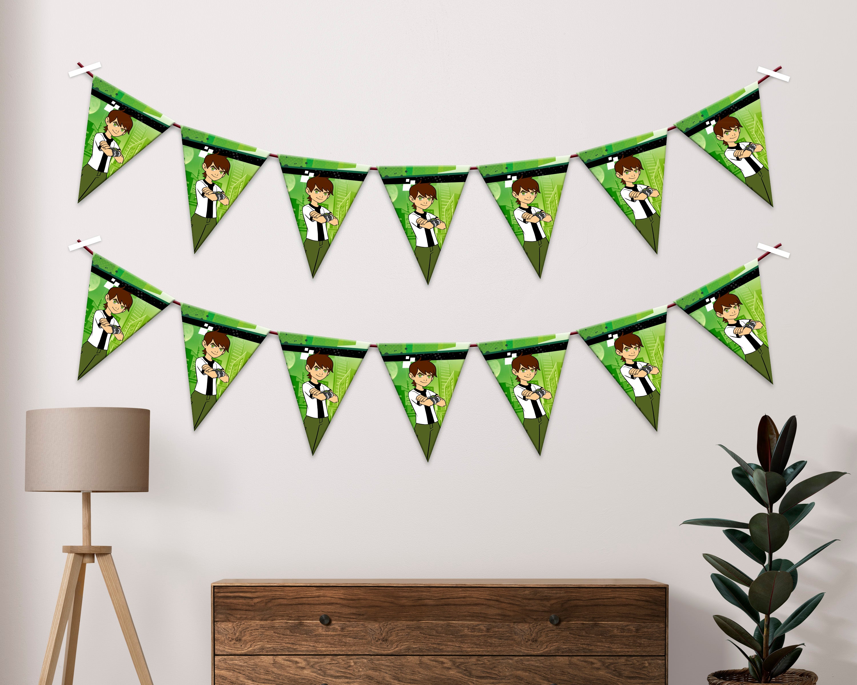 Ben 10 Theme Character Flag Bunting