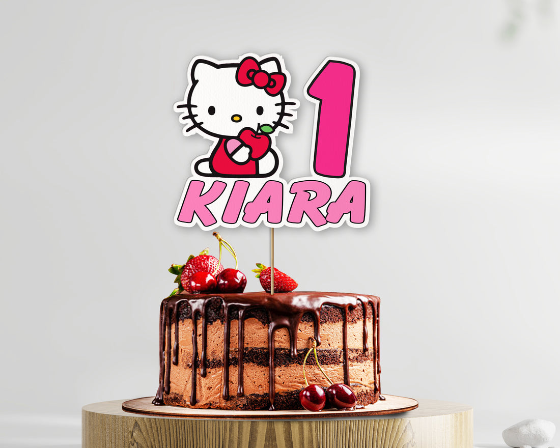 Hello Kitty Theme Personalized Cake Topper