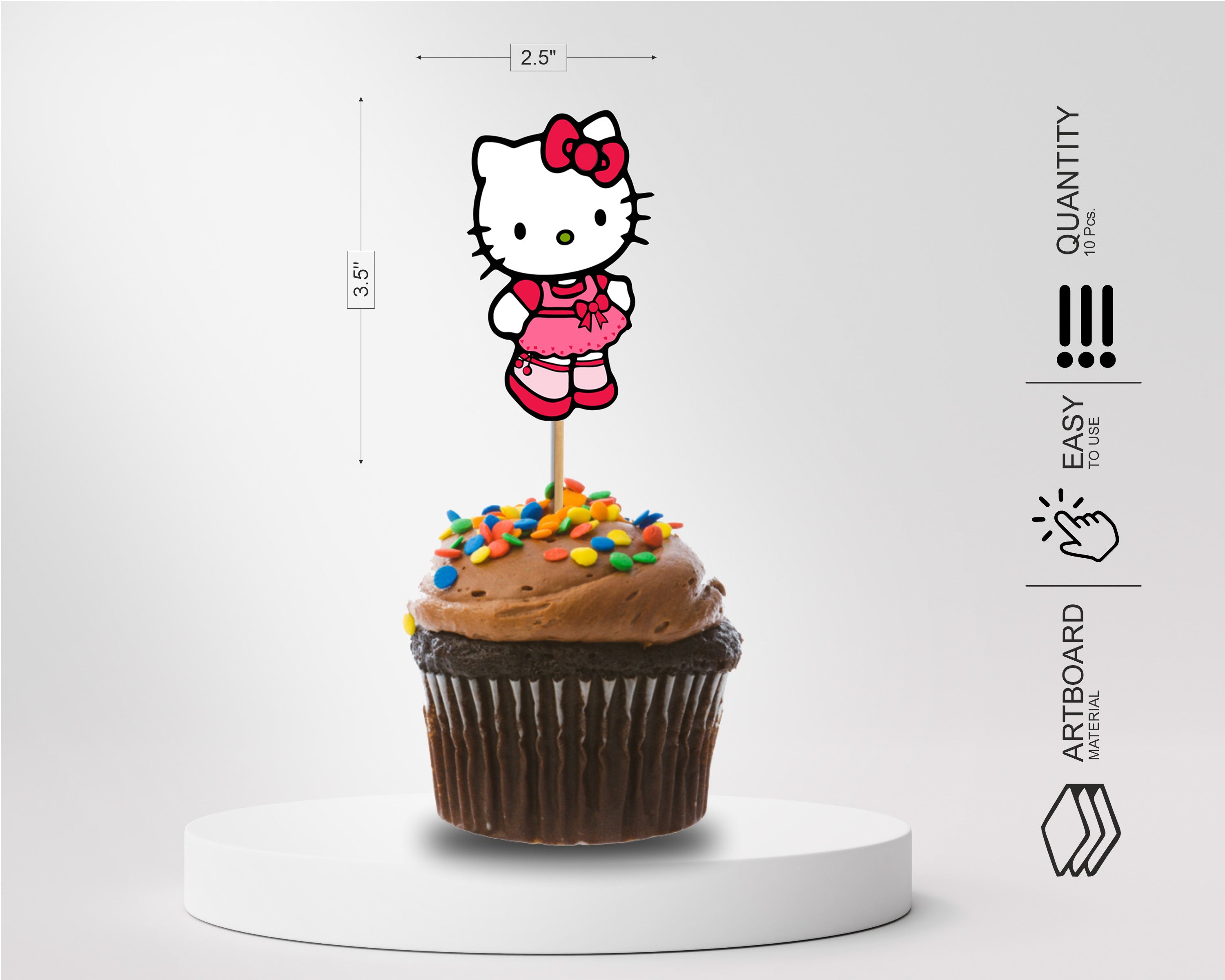 Hello Kitty Theme Cup Cake Topper