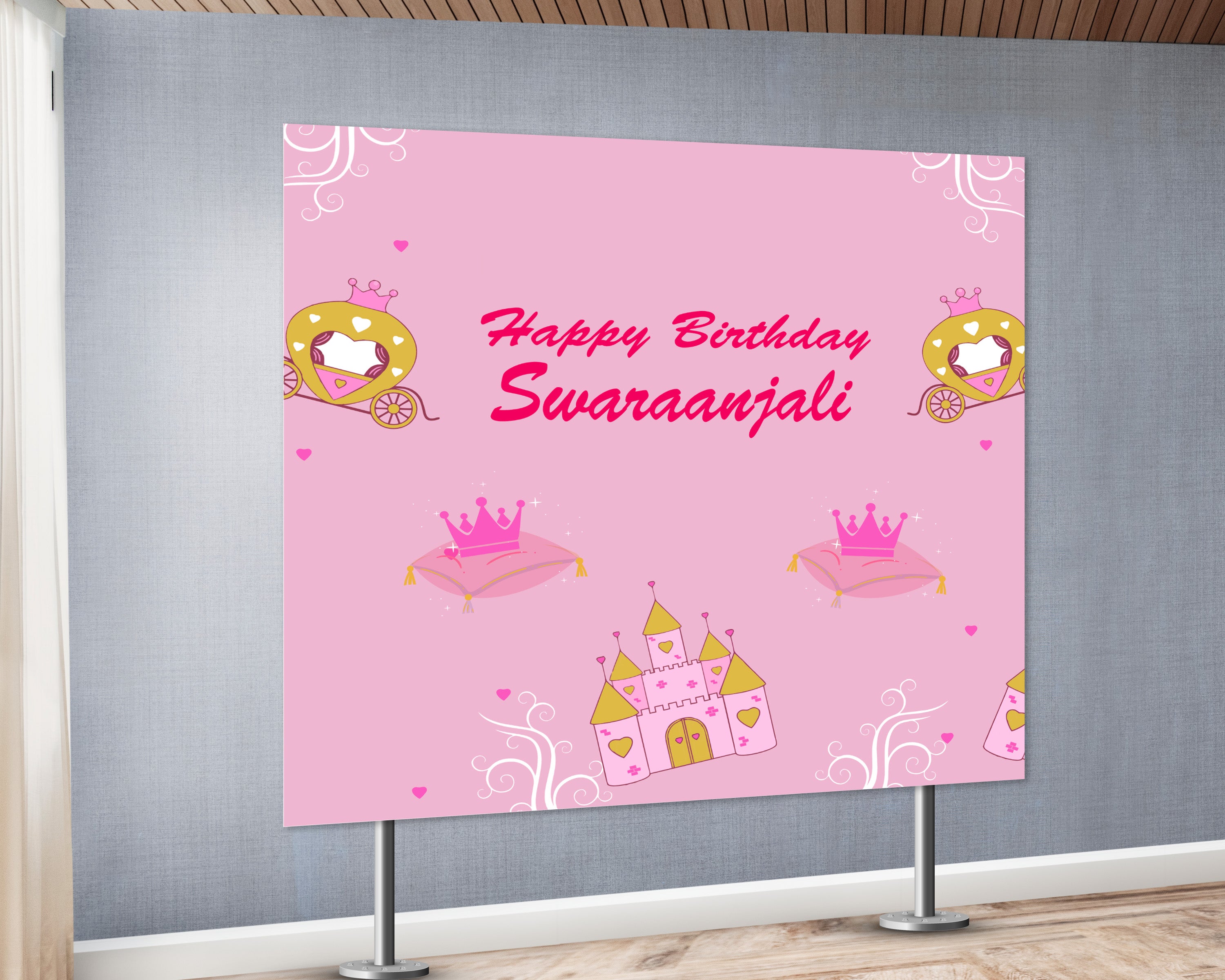 Princess Theme Personalized Square Backdrop