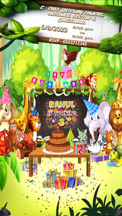 Jungle Theme E-Video Invite