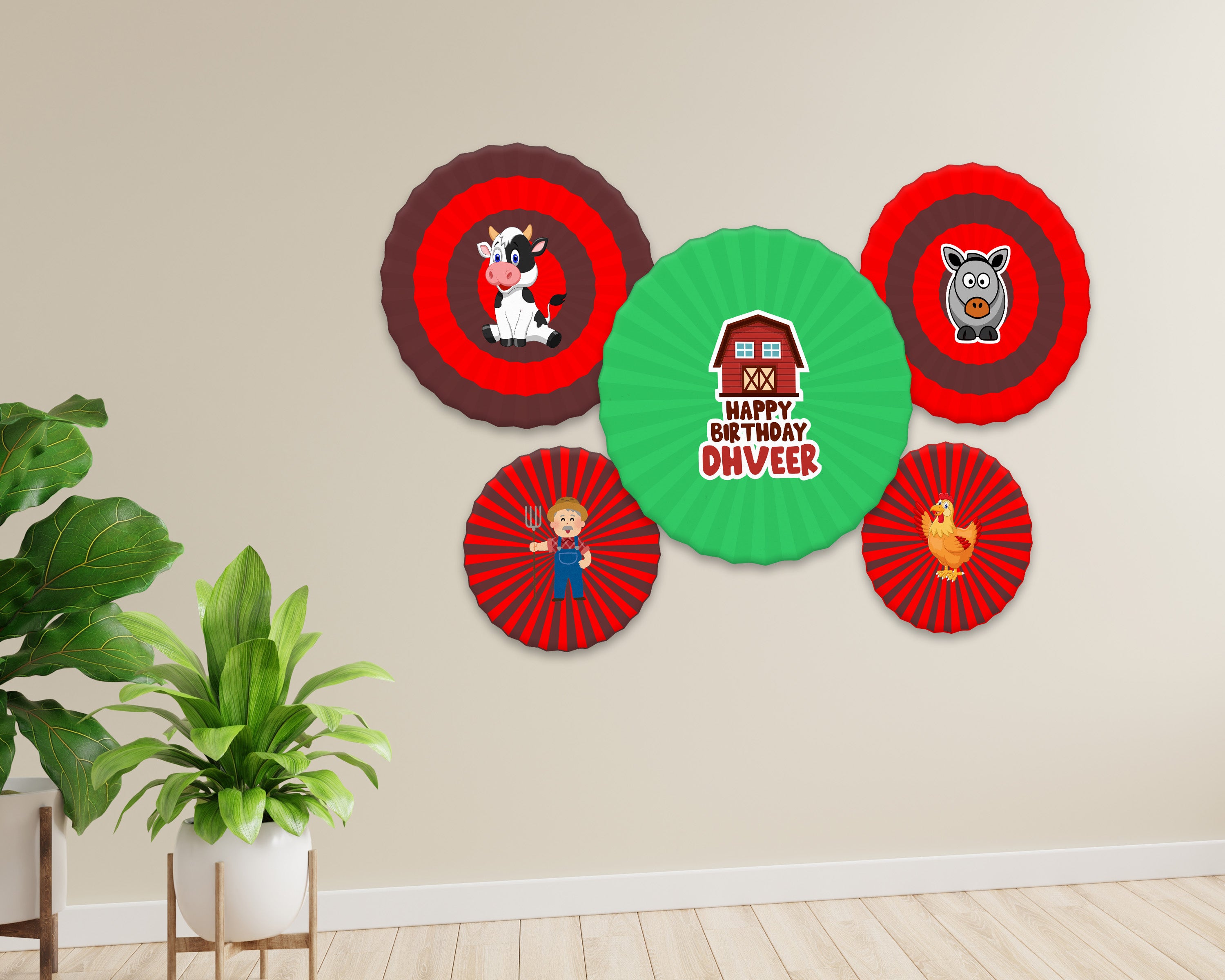 Farm Theme Paper Fan