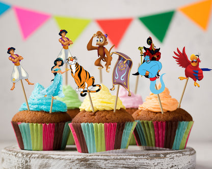 Aladdin Theme Characters Cup Cake Topper