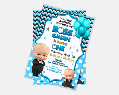 Boss Baby Theme Customized Invite