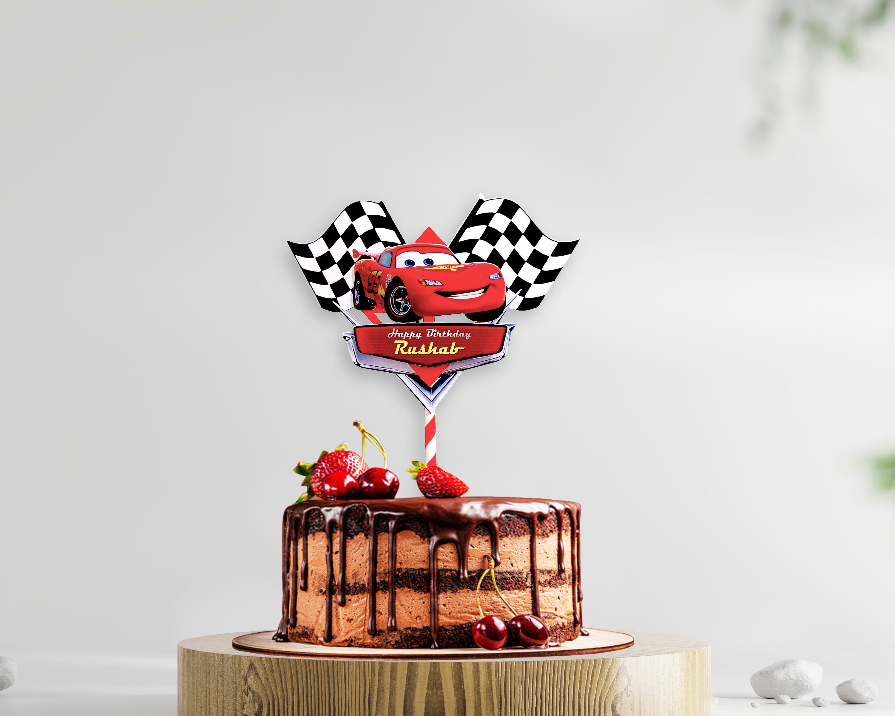 Cars Theme Hand Crafted Cake Topper