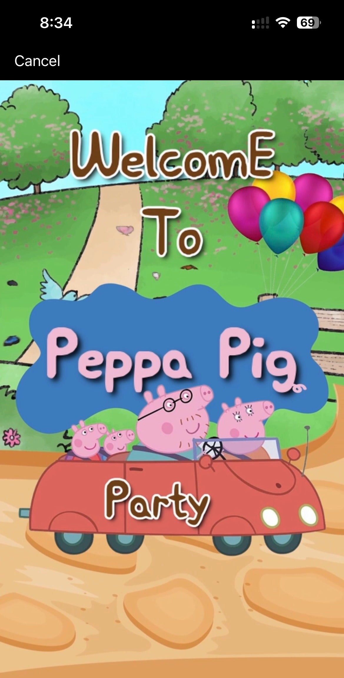 Peppa Pig Theme E-Video Invite