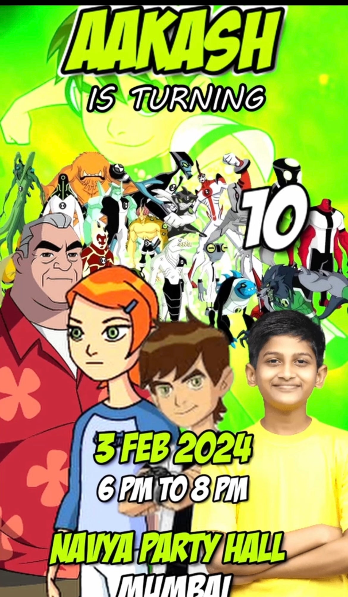 Ben 10 Theme E-Video Invite