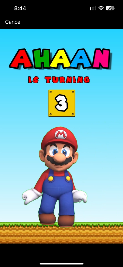 Super Mario Theme E-Video Invite