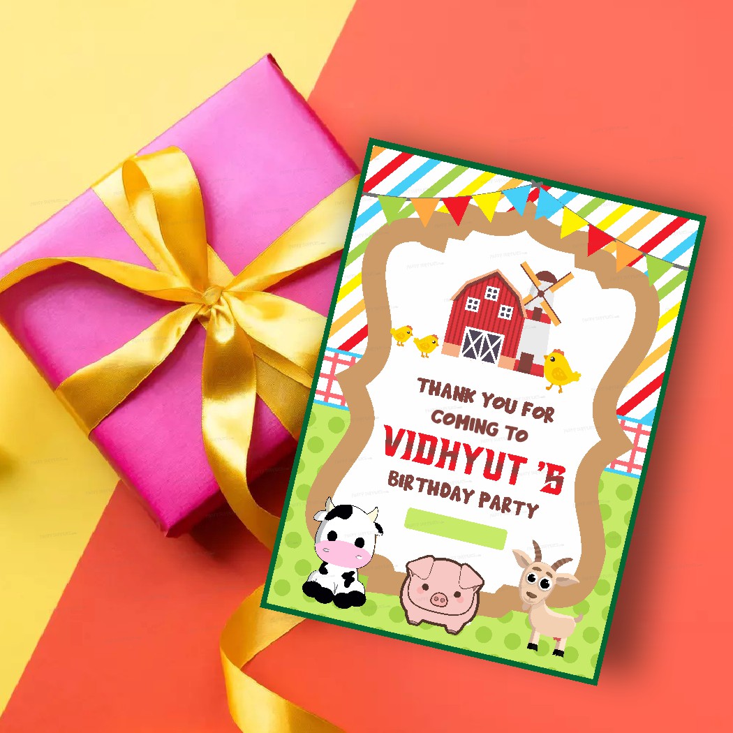 Farm Theme Thank You Card