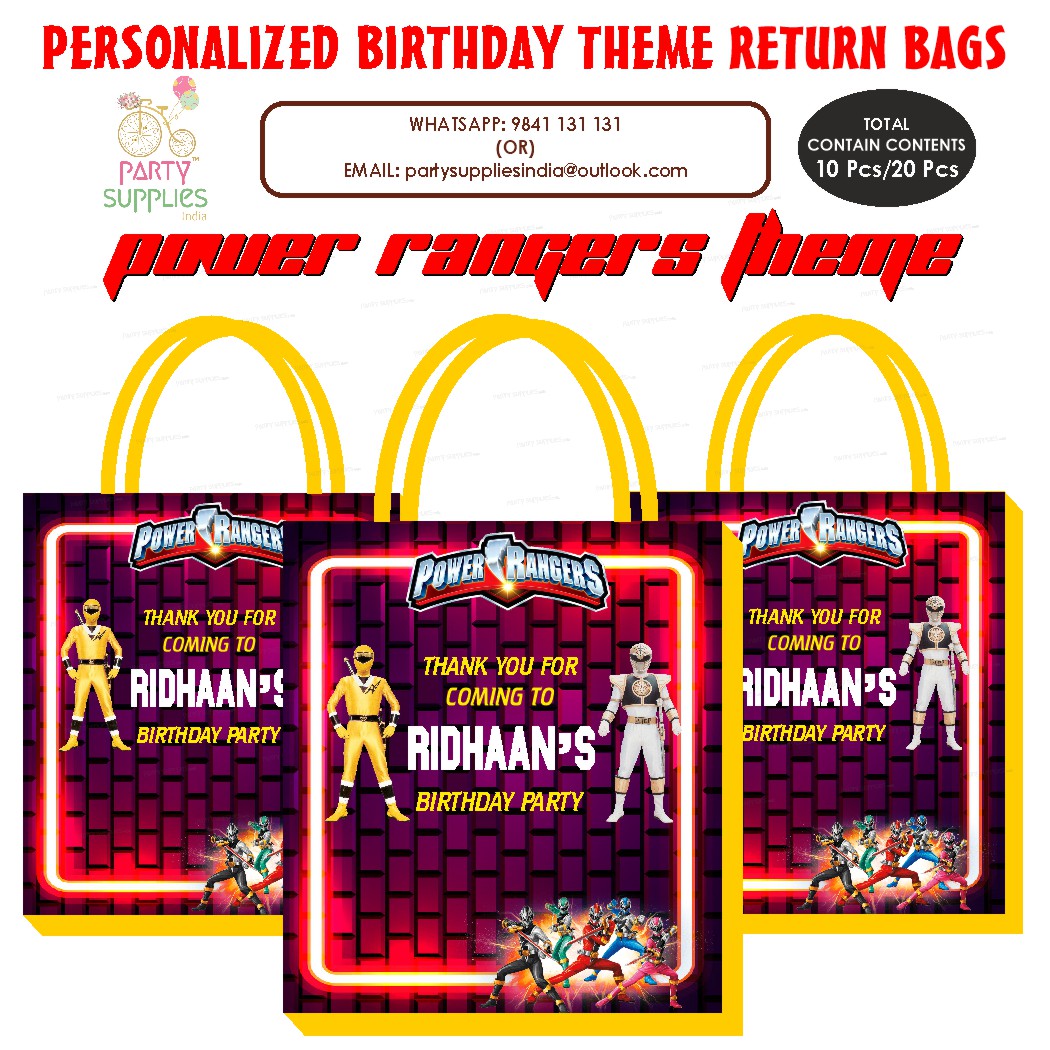 Power Rangers Theme Return Gift Bag