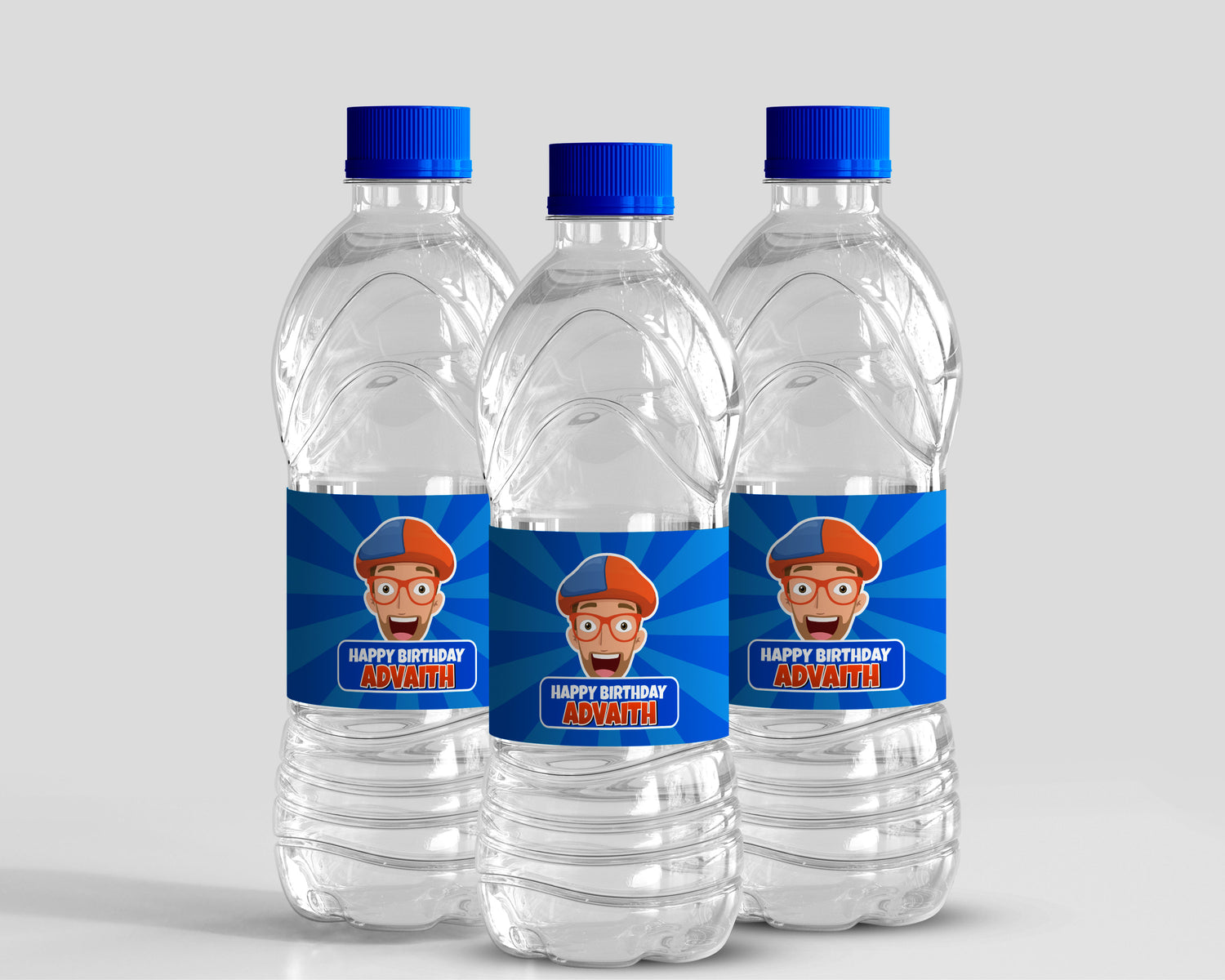 Blippi Water Bottle Label Non personalized Birthday party