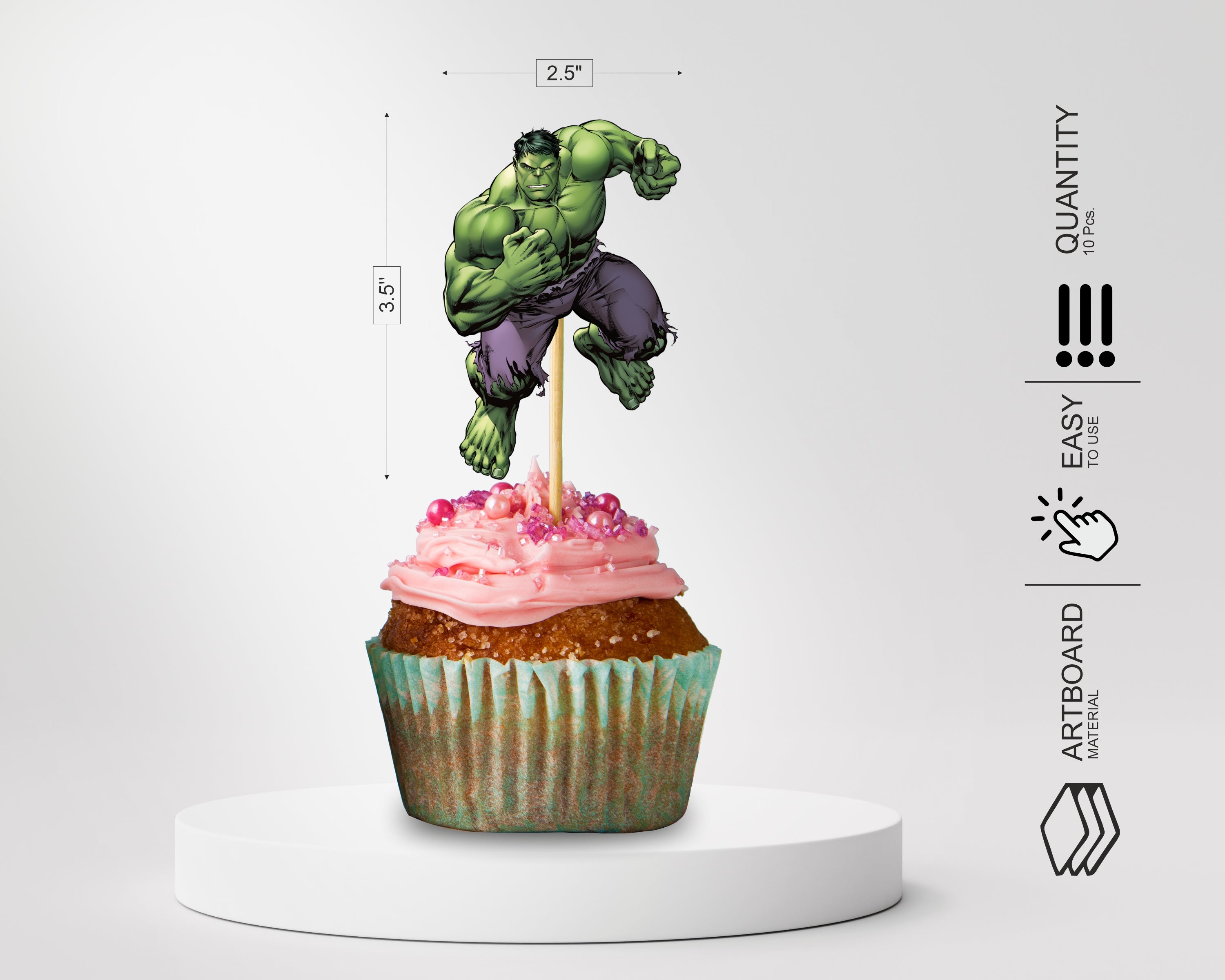 Avengers Hulk Cake Topper (231402) - 9cm | Once Upon A Time - Party Shop  Malta