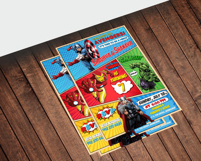 Avengers Theme Customized Invite