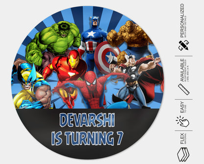 Avengers Theme Customized Round Backdrop