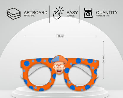 Blippi Theme Birthday Party glasses