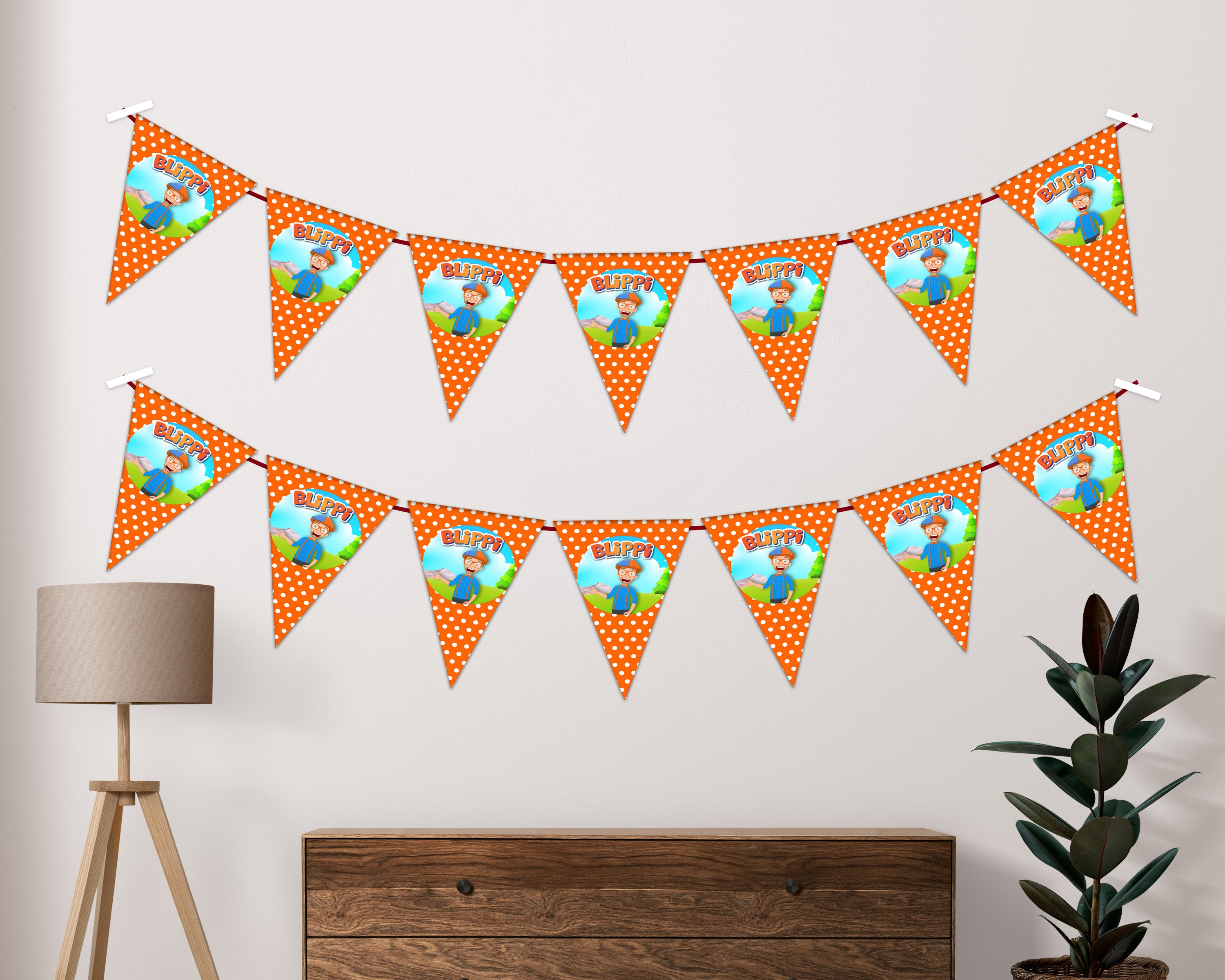 Blippi Theme Flag Bunting