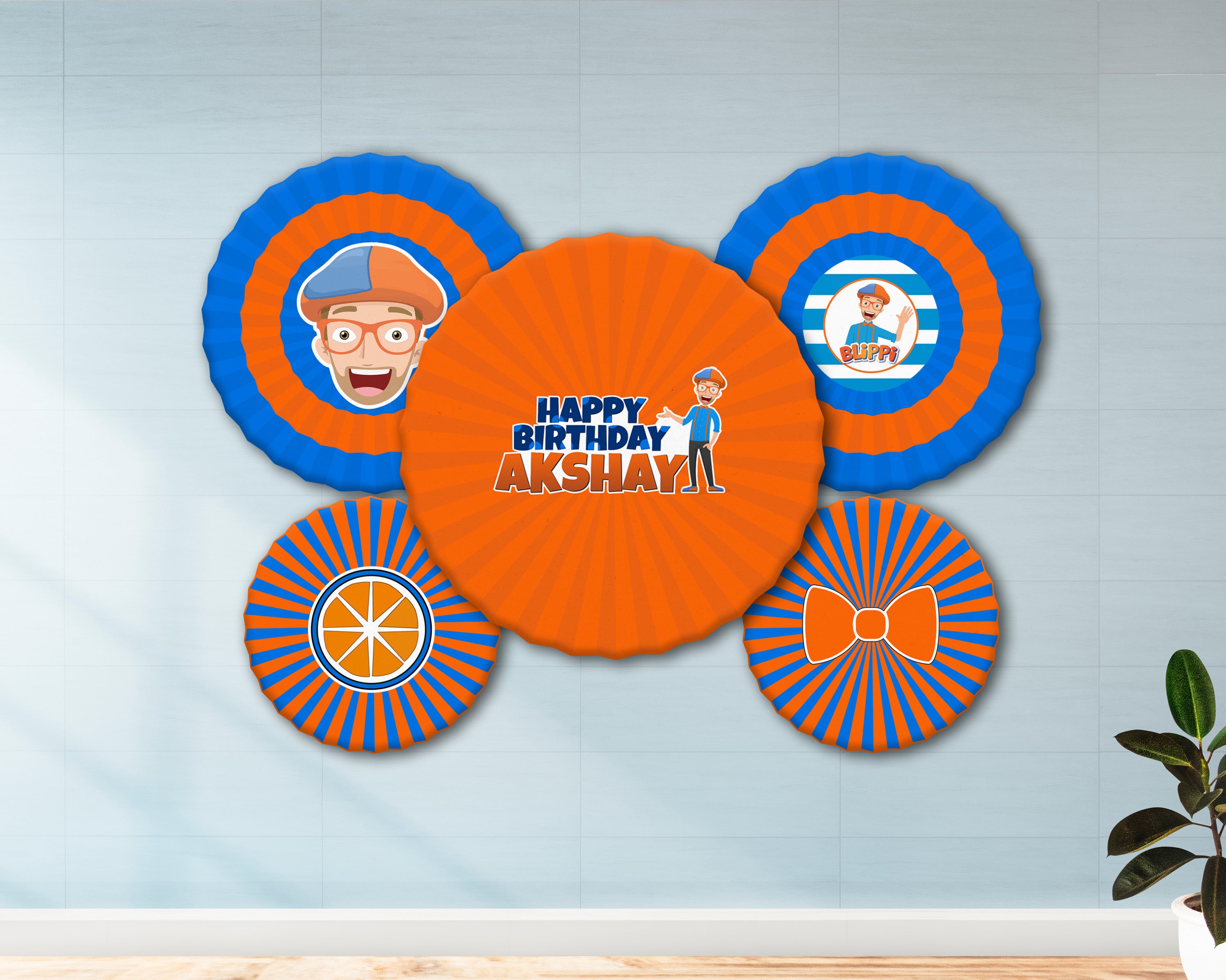 Blippi Theme Paper Fan