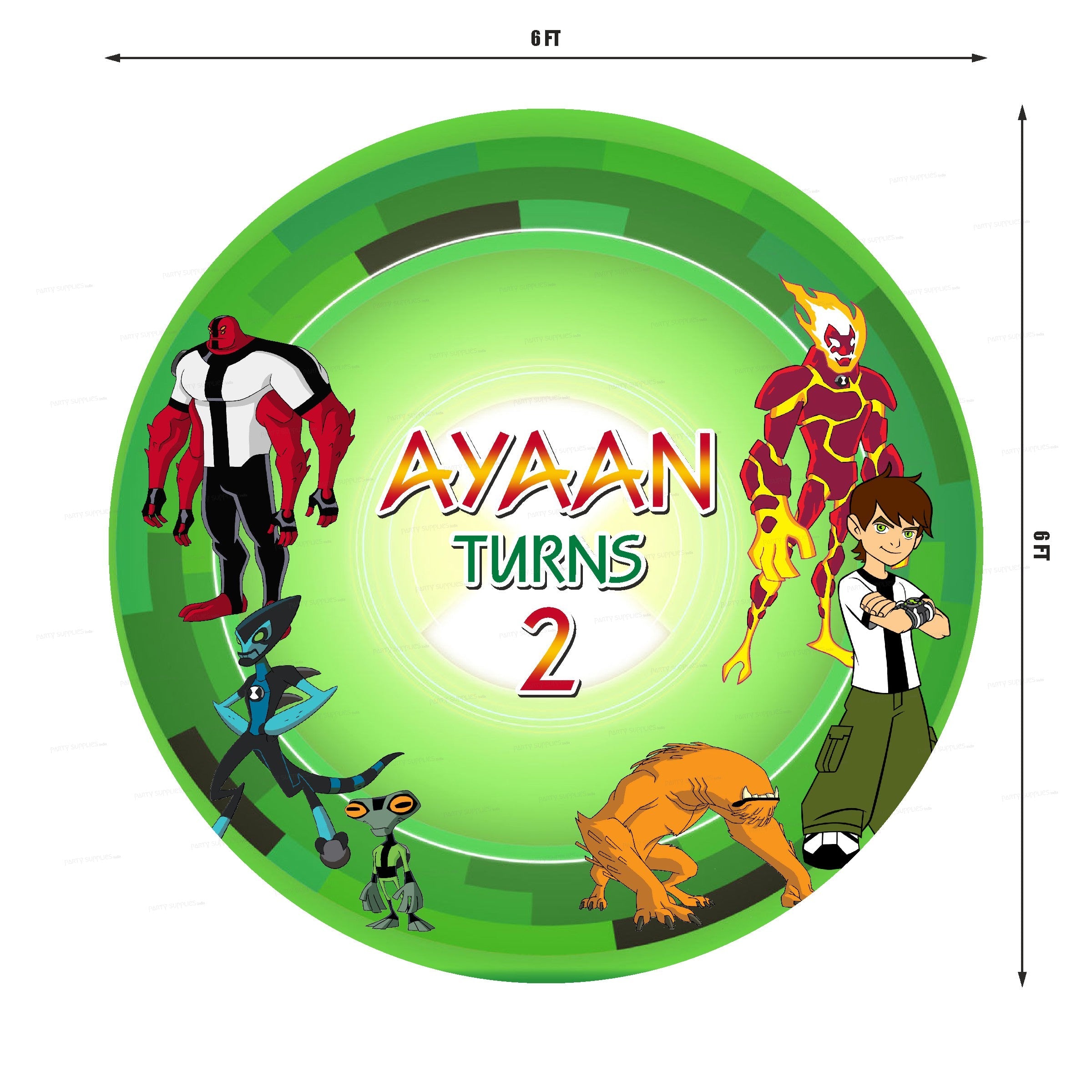 Ben 10 Theme Personalized Backdrop