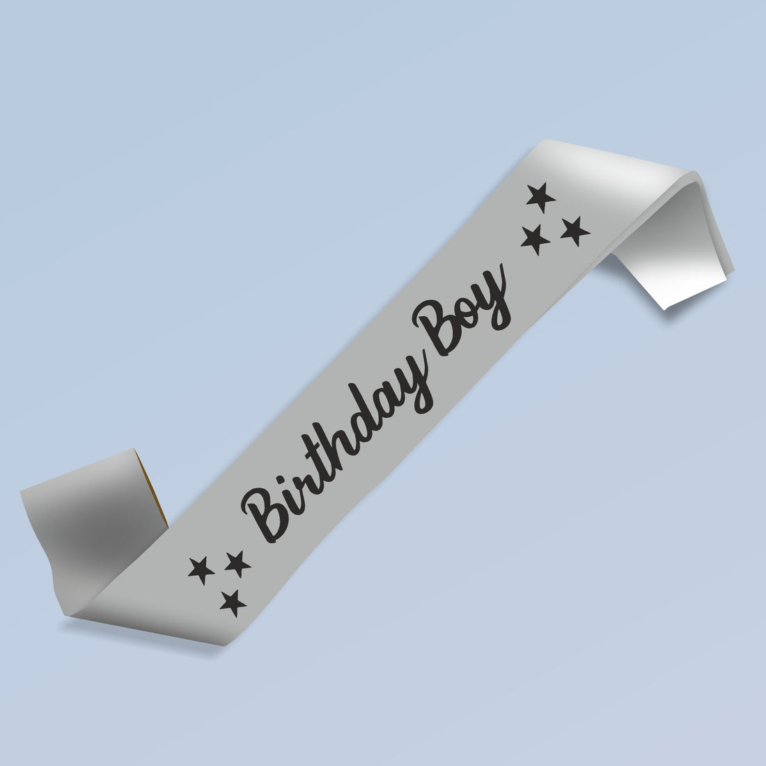 Birthday Boy Silver Satin Party Sash