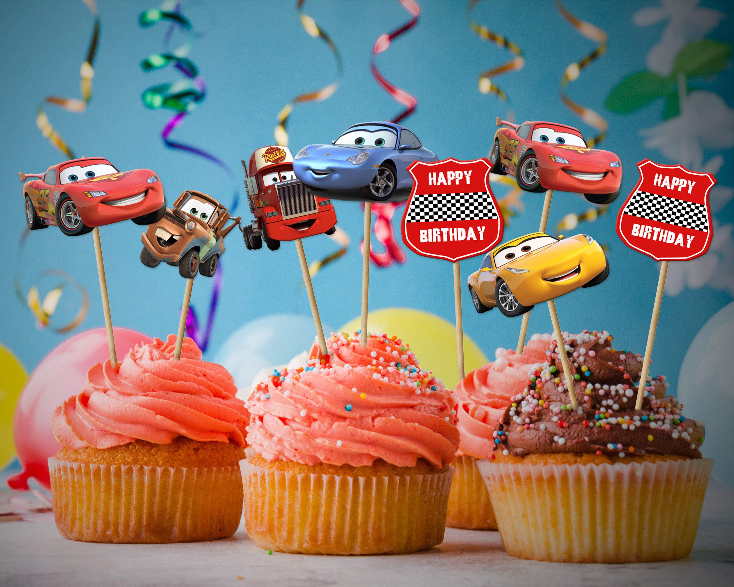 Sports Car Cake Topper: Happy Birthday | The Money Cake