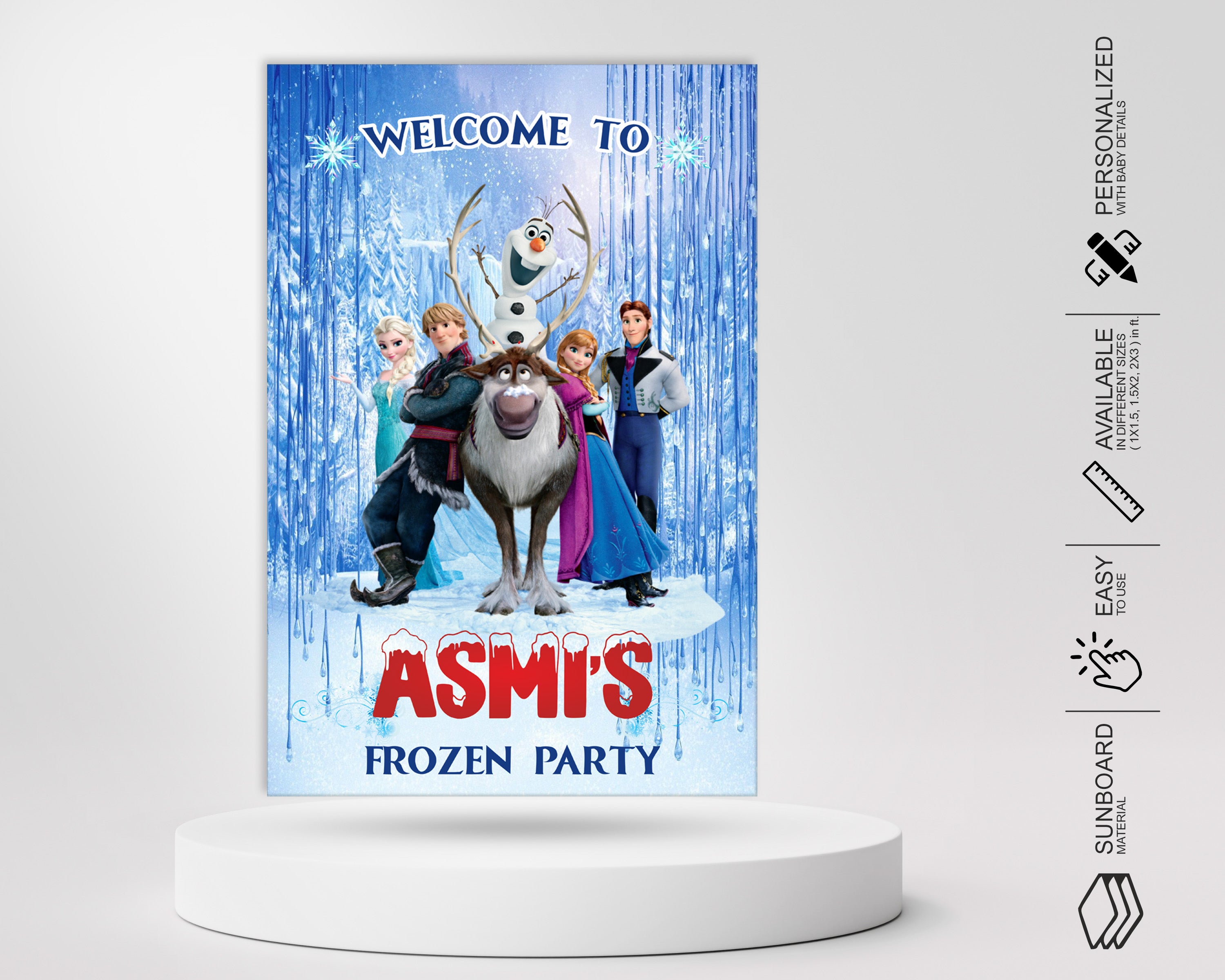 Frozen Theme Customized Welcome Board