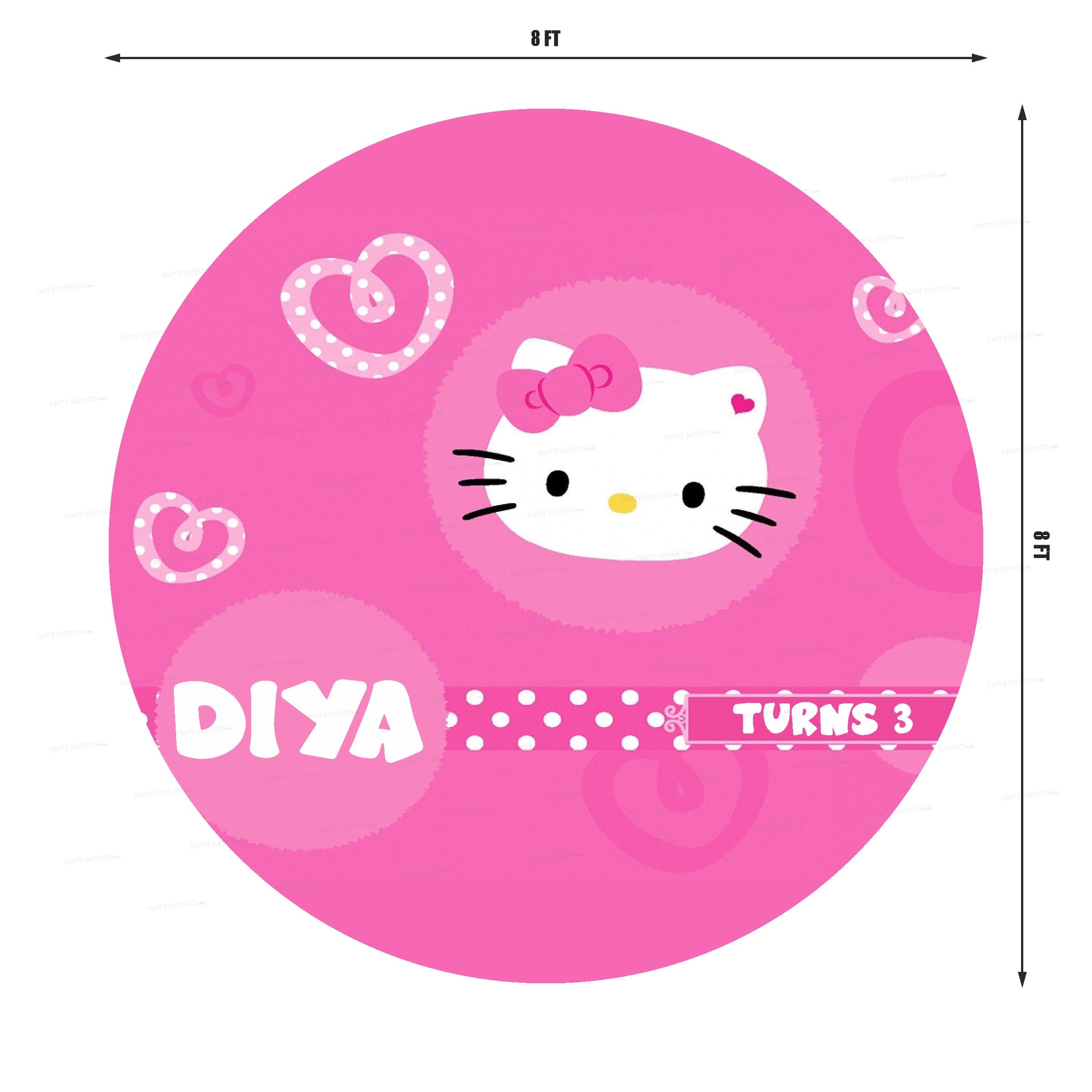 Hello Kitty Theme with Baby Name Backdrop