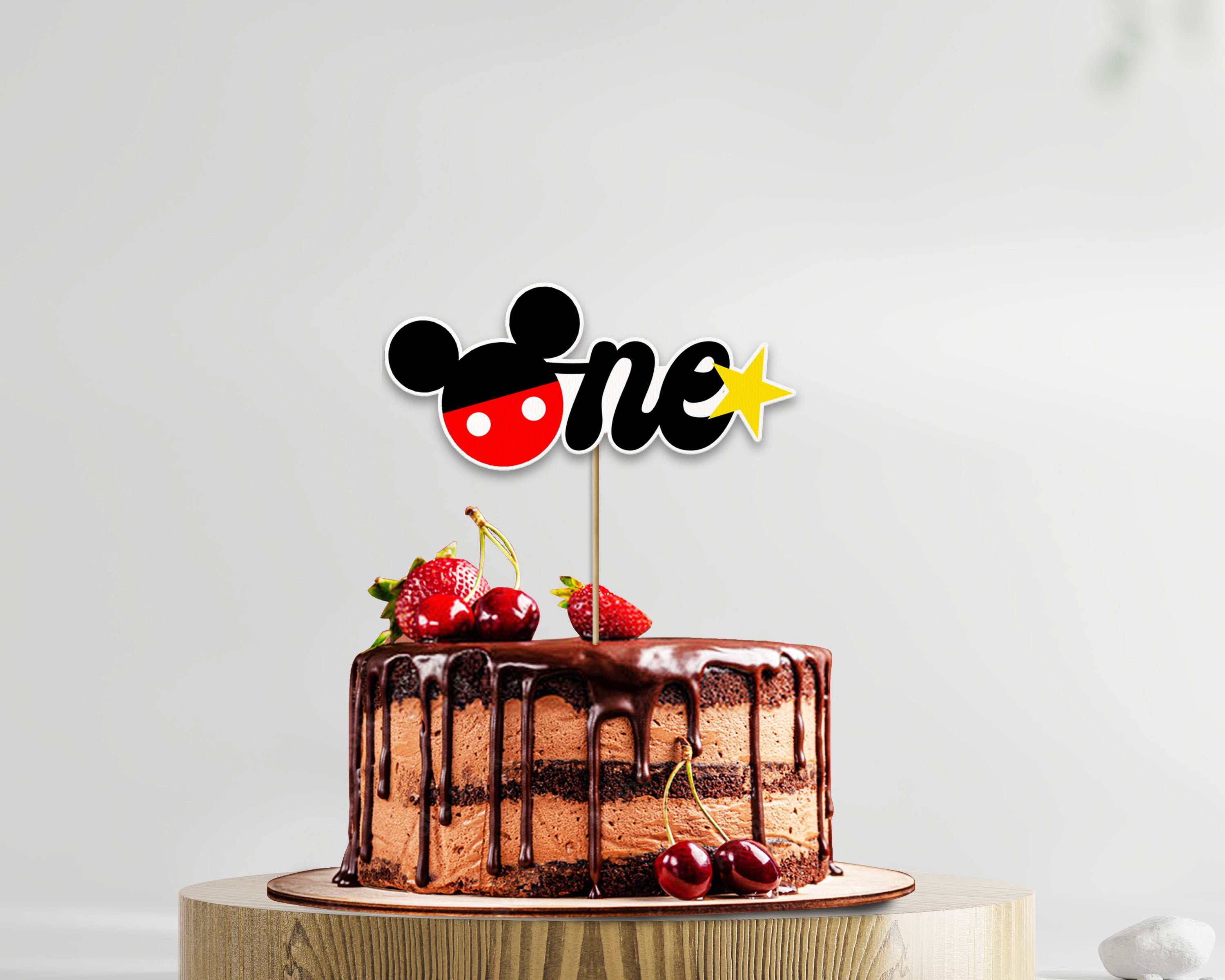 1 Years Aniversary|mickey Mouse 1st Birthday Cake Topper - Black & Red  Party Decor