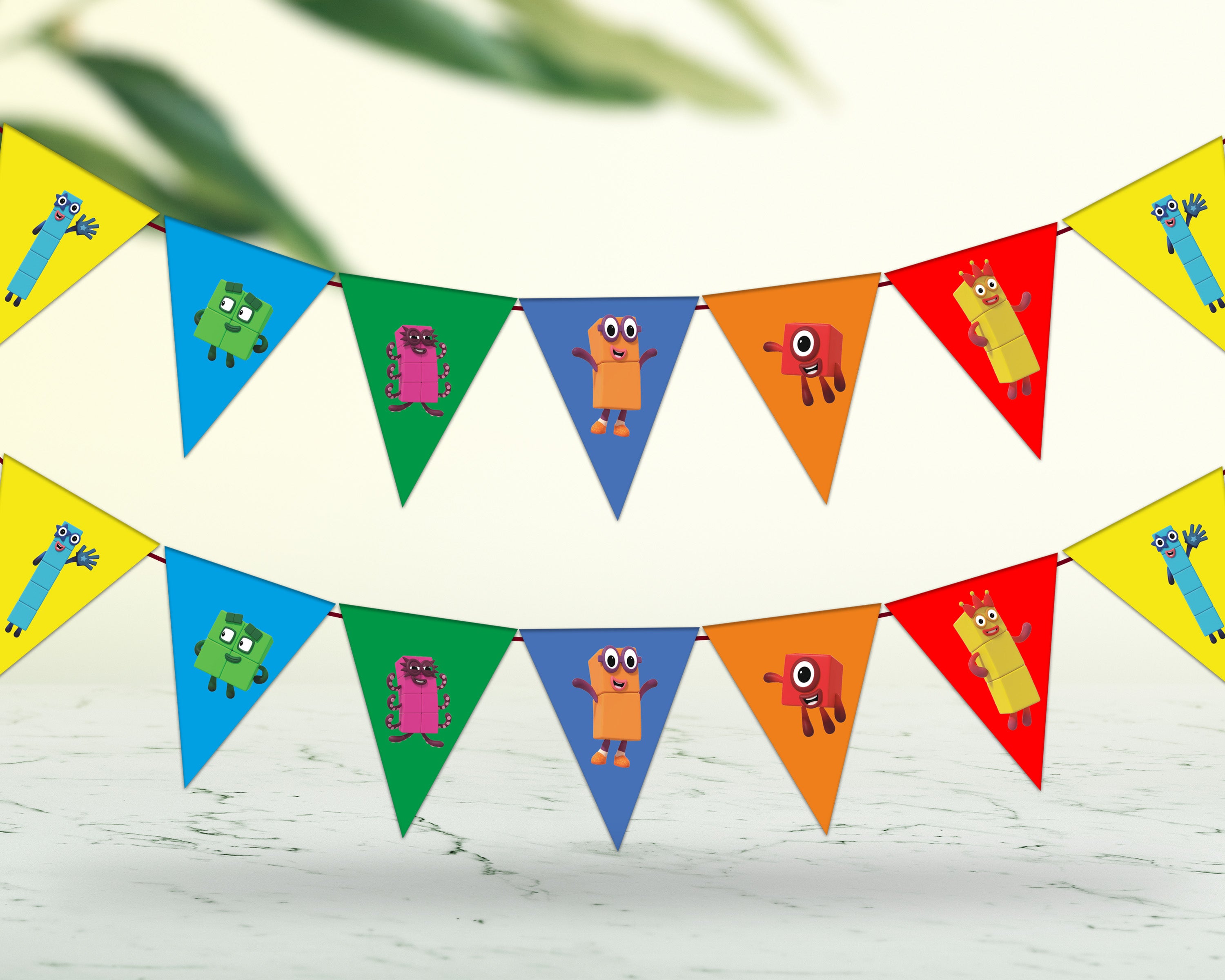 Number Blocks Theme Flag Bunting