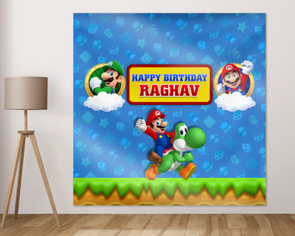 Super Mario Theme Customized Square Backdrop