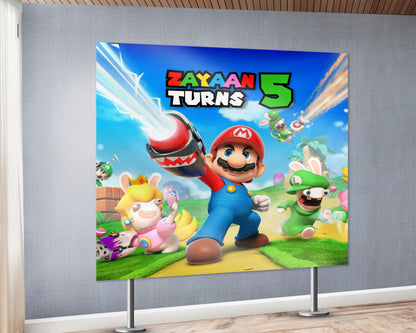 Super Mario Theme Personalized Square Backdrop