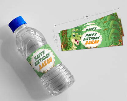 Dinosaur Theme Water Bottle Sticker