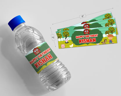 Farm Theme Water Bottle Sticker