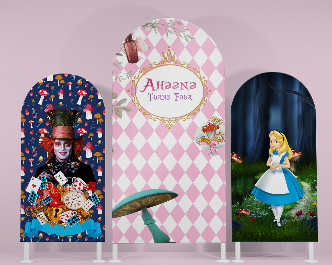 Alice In Wonderland Theme Arch Backdrop