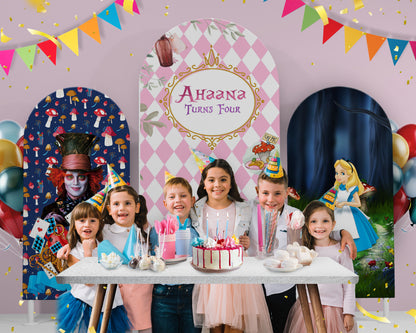 Alice In Wonderland Theme Arch Backdrop