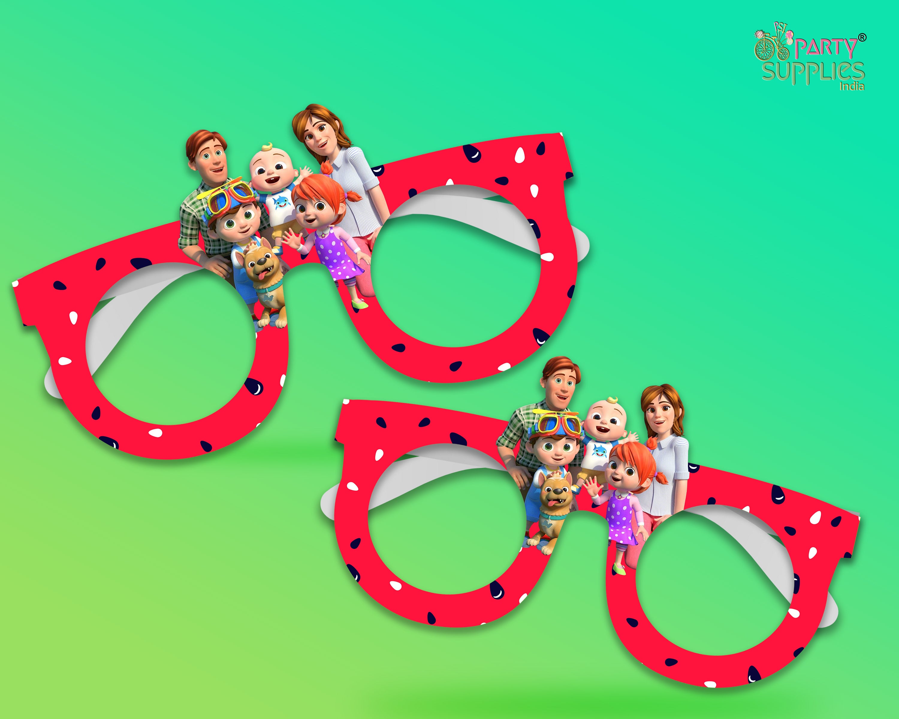 Cocomelon Girl theme Birthday Party glasses