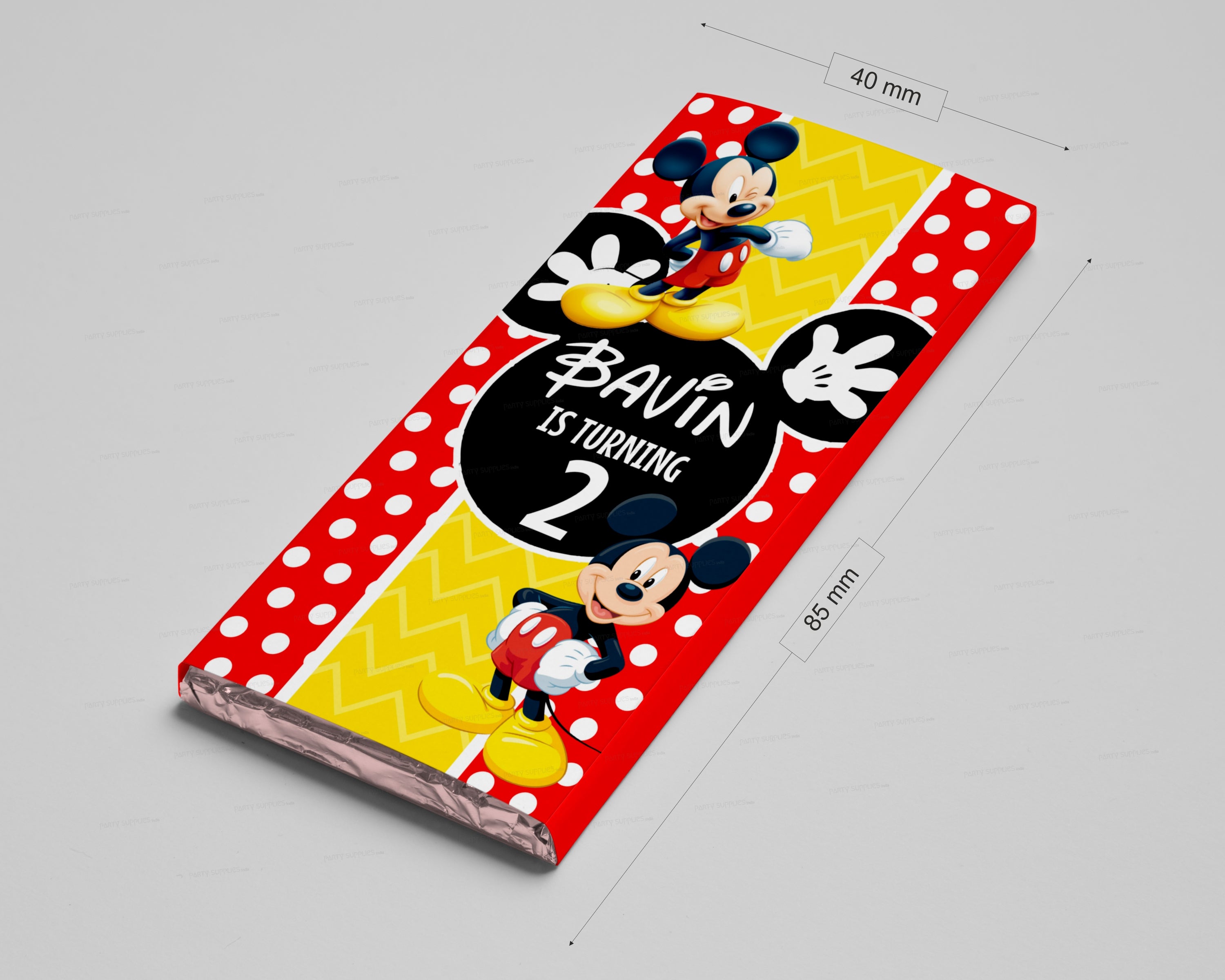 Mickey Mouse Holds Gifts in Birthday Applique Design
