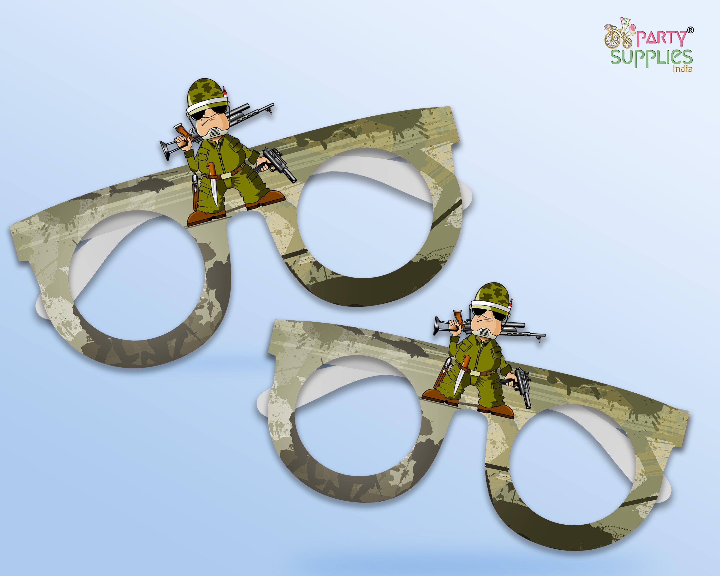 Military theme Birthday Party glasses