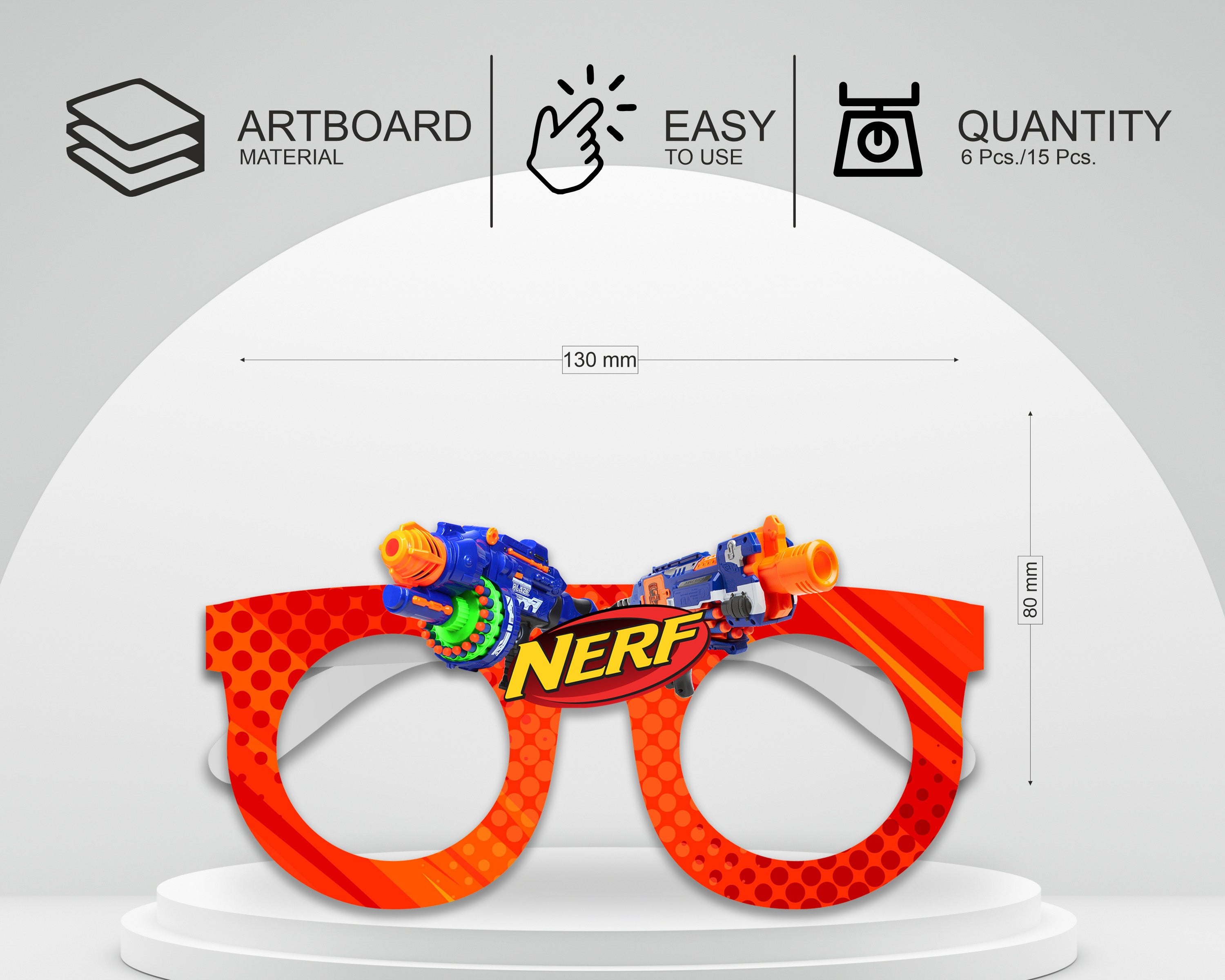 Nerf theme Birthday Party glasses