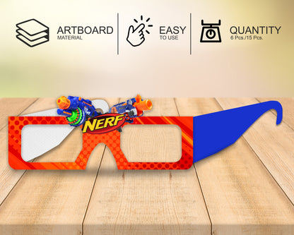 Nerf theme Birthday Party glasses