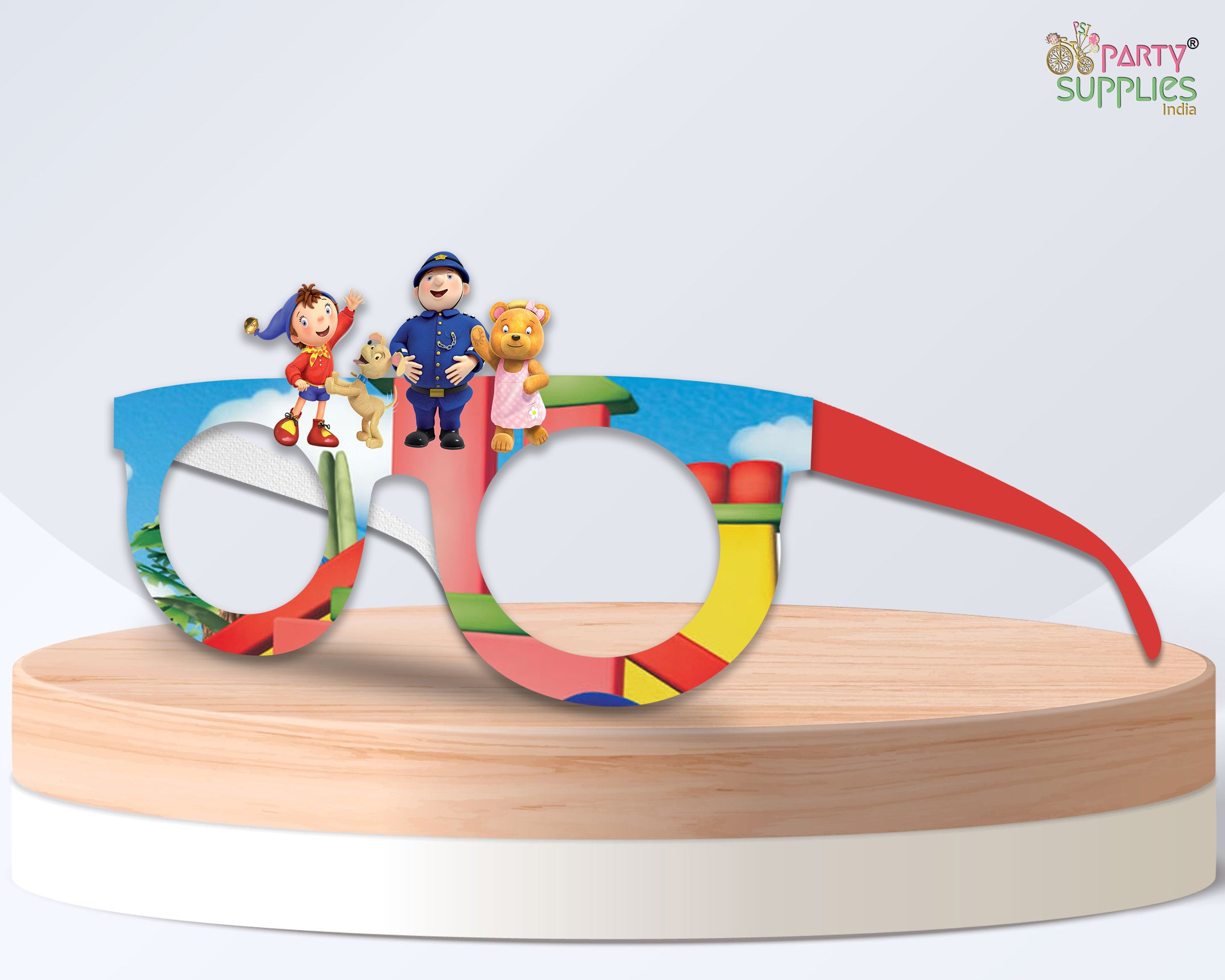 Noddy theme Birthday Party glasses